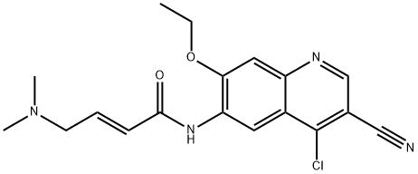 (E)-N-(4-氯-3-氰基-7-乙氧基喹啉-6-基)-4-(二甲氨基)丁基-2-烯酰胺, 848133-88-0, 结构式