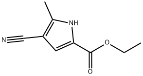 4-氰基-5-甲基-1H-吡咯-2-甲酸乙酯 结构式