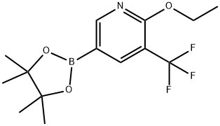 2-乙氧基-5-(4,4,5,5-四甲基-1,3,2-二氧杂环戊硼烷-2-基)-3-(三氟甲基)吡啶, 849934-84-5, 结构式