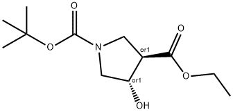 1-叔丁基 3-乙基反式-4-羟基吡咯烷-1,3-二羧酸酯, 849935-83-7, 结构式
