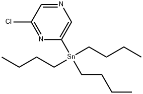 Pyrazine, 2-chloro-6-(tributylstannyl)- 化学構造式