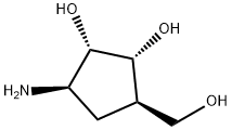 (1R,2S,3R,5R)-3-氨基-5-(羟甲基)环戊烷-1,2-二醇 结构式