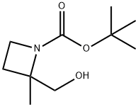 1-BOC-2-メチルアゼチジン-2-メタノール 化学構造式