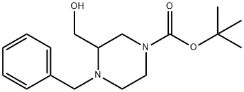 4-ベンジル-3-(ヒドロキシメチル)ピペラジン-1-カルボン酸TERT-ブチル 化学構造式