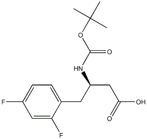 3-([(TERT-ブチルトキシ)カルボニル]アミノ)-4-(2,4-ジフルオロフェニル)ブタン酸 化学構造式