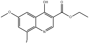 Ethyl 8-fluoro-4-hydroxy-6-Methoxyquinoline-3-carboxylate 化学構造式
