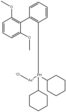 Chloro(2-dicyclohexylphosphino-2',6'-diMethoxy-1,1'-biphenyl)gold(I), 98% Structure