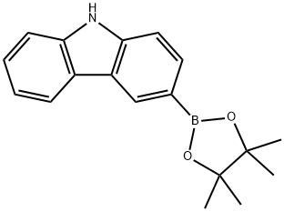 3-(4,4,5,5-テトラメチル-1,3,2-ジオキサボロラン-2-イル)カルバゾール 化学構造式