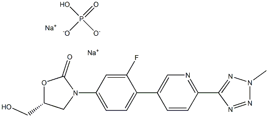 磷酸特地唑胺二钠盐 结构式