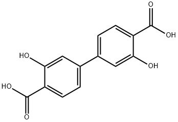 3,3′-ジヒドロキシ-1,1′-ビフェニル-4,4′-ジカルボン酸 化学構造式