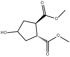 (3R,4R)-3,4-Bis(Methyloxycarbonyl)cyclopentanol Struktur