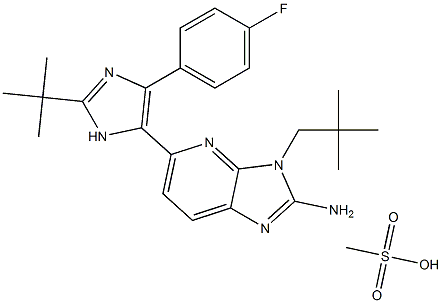 862507-23-1 5-[2-(叔丁基)-4-(4-氟苯基)-1H-咪唑-5-基]-3-(2,2-二甲基丙基)-3H-咪唑并[4,5-B]吡啶-2-胺甲磺酸盐