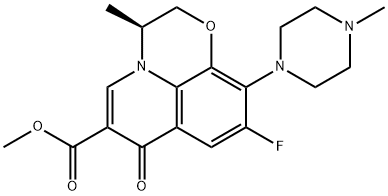 S-9-氟-2,3-二氢-3-甲基-10-(4-甲基-1-哌嗪基)-7-氧代-7H-吡啶并[1,2,3-DE]-[1,4]苯并噁嗪-6-羧酸甲酯 结构式