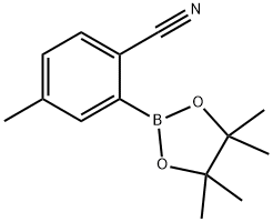 4-METHYL-2-(4,4,5,5-TETRAMETHYL-1,3,2-DIOXABOROLAN-2-YL)BENZONITRILE,863868-22-8,结构式