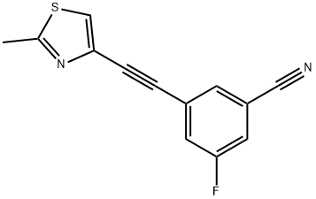 3-(2-(2-Methylthiazol-4-yl)ethynyl)-5-fluorobenzonitrile Structure