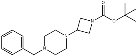 tert-butyl 3-(4-benzylpiperazin-1-yl)azetidine-1-carboxylate Struktur