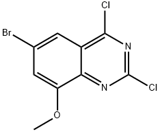 6-溴-2,4-二氯-8-甲氧基喹唑啉, 864292-36-4, 结构式