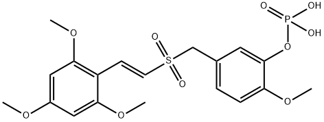 Phenol, 2-Methoxy-5-[[[(1E)-2-(2,4,6-triMethoxyphenyl)ethenyl]sulfonyl]Methyl]-, 1-(dihydrogen phosphate) Struktur