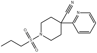 1-(Propylsulfonyl)-4-(pyridin-2-yl)piperidine-4-carbonitrile 化学構造式