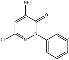 4-アミノ-6-クロロ-2-フェニルピリダジン-3(2H)-オン 化学構造式