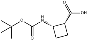 (1R,2S)-2-[[叔丁氧羰基]氨基]环丁烷羧酸, 868364-63-0, 结构式