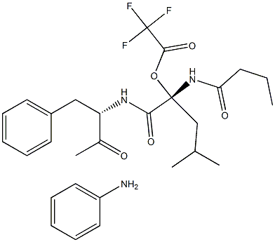 (alphaS)-alpha-Aminobenzenebutanoyl-L-leucyl-L-phenylalanine methyl ester mono(trifluoroacetate) Struktur
