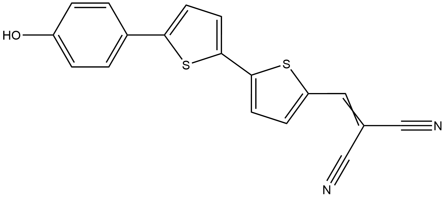 2-((5'-(4-hydroxyphenyl)-2,2'-bithiophen-5-yl)Methylene)Malononitrile Structure