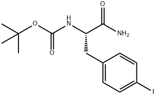 (S)-tert-butyl (1-aMino-3-(4-iodophenyl)-1-oxopropan-2-yl)carbaMate Struktur