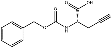 (S)-2-[(ベンジルオキシカルボニル)アミノ]-4-ペンチン酸 化学構造式