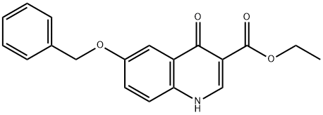 6-Benzyloxy-4-oxo-1,4-dihydro-quinoline-3-carboxylic acid ethyl ester Struktur
