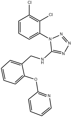 N-[2-(2-ピリジルオキシ)ベンジル]-1-(2,3-ジクロロフェニル)-1H-テトラゾール-5-アミン 化学構造式