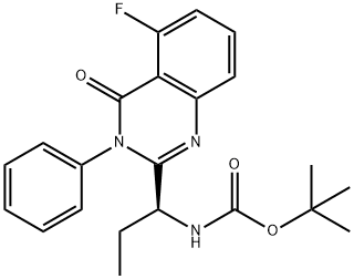 (1-(5-フルオロ-4-オキソ-3-フェニル-3,4-ジヒドロキナゾリン-2-イル)プロピル)カルバミン酸(S)-TERT-ブチル 化学構造式