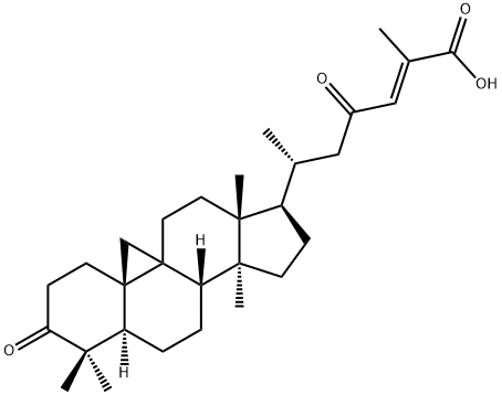 3,23-Dioxo-9,19-cyclolanost-24-en-26-oic acid Struktur