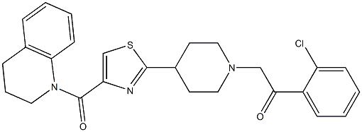 2-(2-Chloro-phenyl)-1-{4-[4-(3,4-dihydro-2H-quinoline-1-carbonyl)-thiazol-2-yl]-piperidin-1-yl}-ethanone 结构式