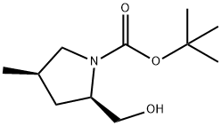 1-Pyrrolidinecarboxylicacid,2-(hydroxyMethyl)-4-Methyl-,1,1-diMethylethylester,(2R,4R)-, 871727-76-3, 结构式