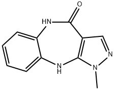 1-Methyl-5,10-dihydrobenzo[b]pyrazolo[3,4-e][1,4]diazepin-4(1H)-one Struktur