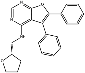 5,6-二苯基-N-[[(2S)-四氢-2-呋喃基]甲基]呋喃并[2,3-D]嘧啶-4-胺, 873305-35-2, 结构式