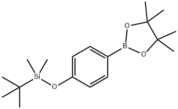 TERT-ブチルジメチル(4-(4,4,5,5-テトラメチル-1,3,2-ジオキサボロラン-2-イル)フェノキシ)シラン 化学構造式