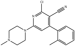 2-chloro-6-(4-Methylpiperazin-1-yl)-4-(o-tolyl)nicotinonitrile Structure