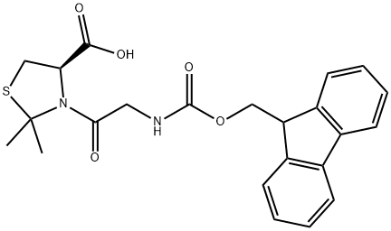 4-Thiazolidinecarboxylic acid, 3-[[[(9H-fluoren-9-ylMethoxy)carbonyl]aMino]acetyl]-2,2-diMethyl-, (4R)- Struktur
