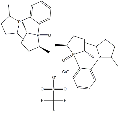 Bis{[1-(2R,5R)-2,5-dimethylphospholanyl]-[2-(2R,5R)-2,5-dimethylphospholanyl-1-oxide]benzene}copper(I) trifluoromethanesulfonate, min. 97% Struktur