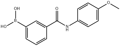 (3-((4-甲氧苯基)氨基甲酰)苯基)硼酸, 874459-99-1, 结构式