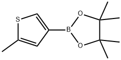 4,4,5,5-テトラメチル-2-(5-メチル-3-チエニル)-1,3,2-ジオキサボロラン 化学構造式