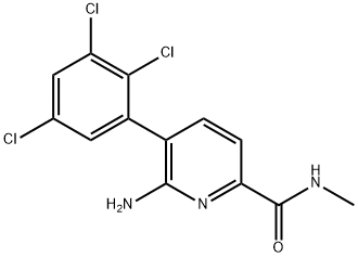 2 - 吡啶甲酰胺,6 - 氨基-N-甲基-5 - (2,3,5 - 三氯苯基) -, 875051-72-2, 结构式
