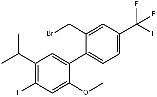 2'-(溴甲基)-4-氟-5-异丙基-2-甲氧基-4'-(三氟甲基)-1,1'-二苯,875548-98-4,结构式