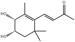 (3E)-4-[(3R,4S)-3,4-二羟基-2,6,6-三甲基-1-环己烯-1-基]-3-丁烯-2-酮,875666-39-0,结构式
