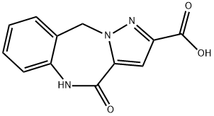 4-氧亚基-5,10-二氢-4H-苯并[E]吡唑并[1,5-A][1,4]二氮杂卓-2-羧酸, 87592-06-1, 结构式