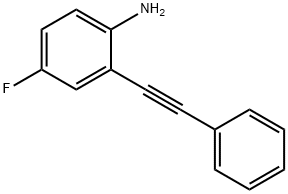 4-氟-2-( 2-苯基乙炔基)苯胺,875930-15-7,结构式