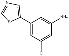 3-氯-5-(噻唑-5-基)苯胺, 876343-46-3, 结构式