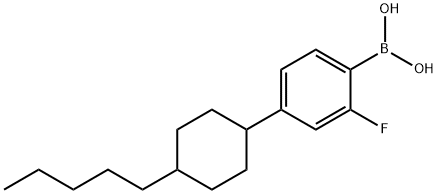 [4-(4-Pentylcyclohexyl)-2-fluorophenyl]boronic acid Struktur